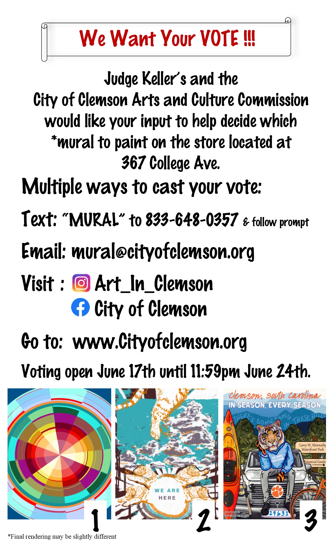 Voting Information for Judge Kellers Mural